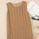 Small Brown Sleeveless Dotted Top