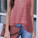 Small Red Sleeveless Dotted Top