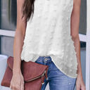 Large White Sleeveless Dotted Top