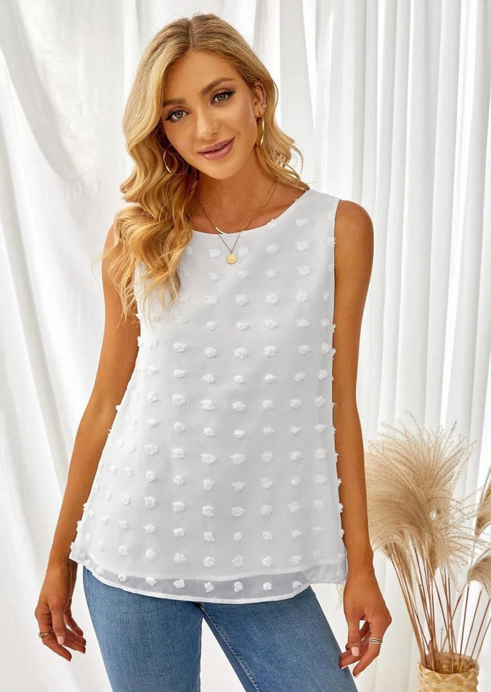 Sleeveless Dotted Top