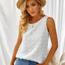 Small White Sleeveless Dotted Top