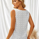 Small White Sleeveless Dotted Top