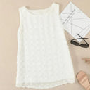 Small White Sleeveless Dotted Top