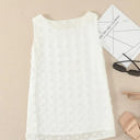 Small White Sleeveless Dotted Top