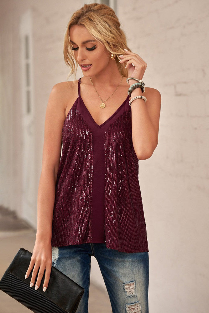 Racerback Sequin Tank