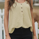 Medium Apricot Textured Button Top