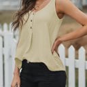 Small Apricot Textured Button Top