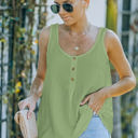 Small Green Textured Button Top