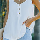 Medium White Textured Button Top