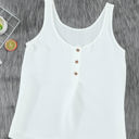 Medium White Textured Button Top