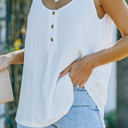 Small White Textured Button Top