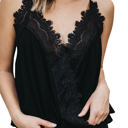 Medium Black So Pretty Cotton Lace Tank