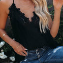 Small Black So Pretty Cotton Lace Tank