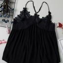 Small Black So Pretty Cotton Lace Tank