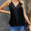 Small Black So Pretty Cotton Lace Tank