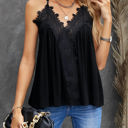 Small Black So Pretty Cotton Lace Tank