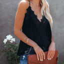 Small Black So Pretty Cotton Lace Tank