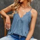 Small Blue So Pretty Cotton Lace Tank