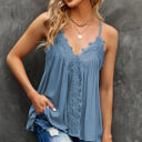 Small Blue So Pretty Cotton Lace Tank