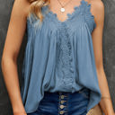 XL Blue So Pretty Cotton Lace Tank