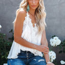 Small White So Pretty Cotton Lace Tank