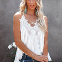 Small White So Pretty Cotton Lace Tank