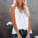 Small White So Pretty Cotton Lace Tank