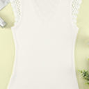 Small White Crochet Trimmed Ribbed Top