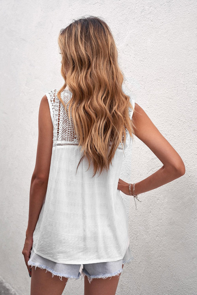 Lace Back Sleeveless Top