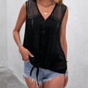 Small Black Lace Back Sleeveless Top