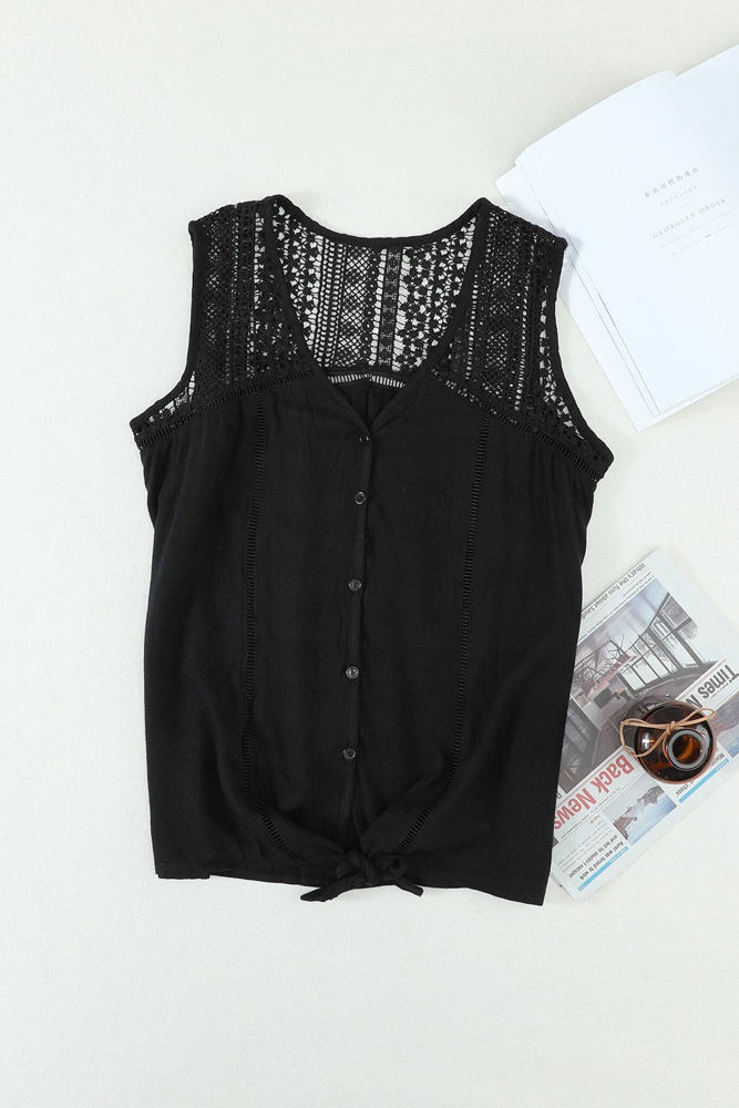 Lace Back Sleeveless Top