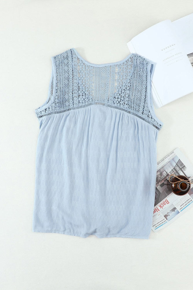 Lace Back Sleeveless Top