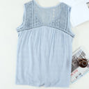 Small Blue Lace Back Sleeveless Top