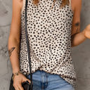  Sleeveless Crew Neck Dotted Top