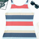  Notched Neck Striped Tank Top