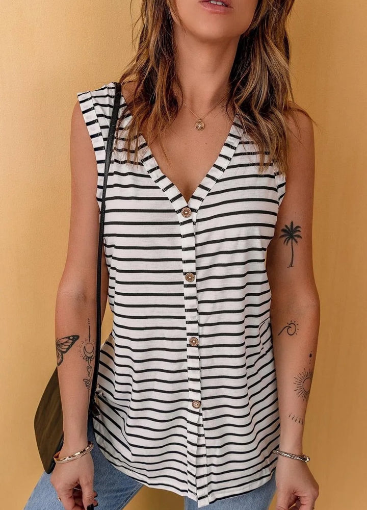 Striped Sleeveless Top