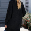 Small Black Textured Long Cardigan