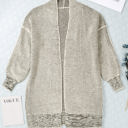 Medium Gray Textured Long Cardigan