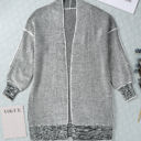 Medium Gray Textured Long Cardigan