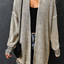 Small Gray Textured Long Cardigan