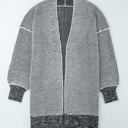 Small Gray Textured Long Cardigan