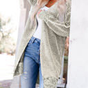 Small Gray Textured Long Cardigan