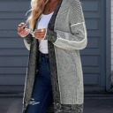 Small Gray Textured Long Cardigan