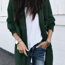 Small Green Textured Long Cardigan