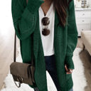 XXL Green Textured Long Cardigan