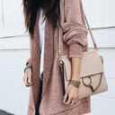 Small Pink Textured Long Cardigan