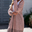 Small Pink Textured Long Cardigan