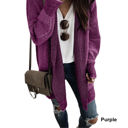 XXL Purple Textured Long Cardigan