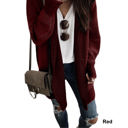 Large Red Textured Long Cardigan