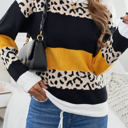 Small Orange Leopard Colorblock Pullover